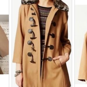 Anthopologie Elevenses Women's Tan Toggle Coat